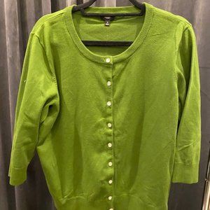 Talbots Womens Cardigan sweater Emerald Green 1x
